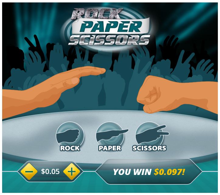 Rock-paper-scissors in-game image on PlayBitcoinGames.com